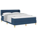  Box Spring Seng med Madrass i Blå 140x190 cm Stoff