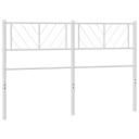 vidaXL Utskiftbar sengegavl i metall hvit 150 cm