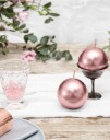 Partydeco 6 stk Metallisk Rose Gullfarget Kuleformet Stearinlys 8 cm