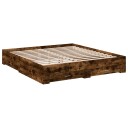  Sengeramme med skuffer røkt eik 200x200 cm konstruert tre 8721102620133