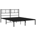 vidaXL Sengeramme i metall med hodegavl svart 140x190 cm 8721012189584