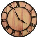 vidaXL Veggklokke 39 cm brun og svart MDF og jern