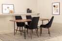Venture Home Spisegruppe Unnao 200 cm inkl. 4 Mues Stoler Valnøttsbrun/Svart