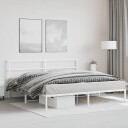 vidaXL Sengeramme i metall med sengegavl hvit 180x200 cm 8721012303157
