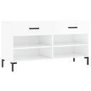 vidaXL Skobenk h?yglans hvit 102x35x55 cm konstruert tre