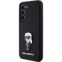 Karl Lagerfeld Silikon Mobildeksel med Ikonik Metal Pin til Samsung Galaxy S23, Svart