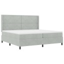  Box Spring Seng med Madrass Lysegrå 200x200 cm Fløyel
