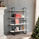 vidaXL Bokhylle 4 niv?er hvit 100x30x140 cm heltre furu
