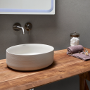 Bathco Carnac cru Toppmontert Servant Ø35,5x11,5 cm, uten overløp, Beige