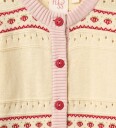 Flöss Cardigan   Strikk   Lelou   Soft White/Berry Stripe   Flöss   5 år 110   Cardigan Hvit Rosa