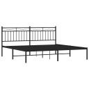 vidaXL Sengeramme i metall med sengegavl svart 180x200 cm 8721012210042