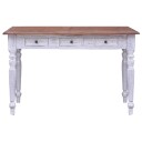 vidaXL Skrivebord med skuffer hvit 117x57x75 cm heltre mahogni
