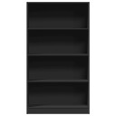 Bokhylle svart 80x24x143 cm konstruert tre