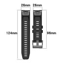 Reim i silikon til Garmin fenix 7X 26mm - Sort