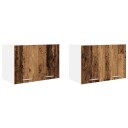  Hengende skap Riga 2 pcs Gammel treverk og hvit 60 x 31 x 40 cm