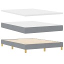  Box Spring Seng med Madrass Lys Grå 160x200 cm Stoff