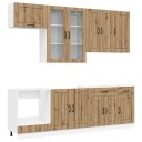 vidaXL Kjøkken enhet LUCCA 8 pcs Artisan eik Konstruert tre