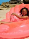 SUNNYLiFE Luxe Badering, Shell Neon Coral