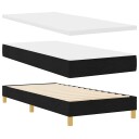  Box Spring Seng med Madrass Svart 90x200 cm Stoff