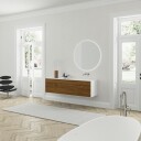 Copenhagen Chic 180R   Baderomsmøbler MKII Glacier White Corian® med amerikansk valnøtt