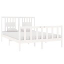 vidaXL Sengeramme hvit heltre 135x190 cm 4FT6 Double