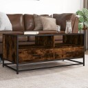  Salongbord røkt eik 100x50x45 cm konstruert tre og metall 8721102838453