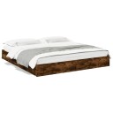 Sengeramme med skuffer røkt eik 200x200 cm konstruert tre 8721102622861