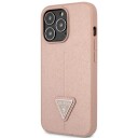 Guess Hardt Deksel til iPhone 14 Pro 6,1" Rosa SaffianoTriangle Logo