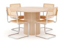 Scandinavian Choice Kopparbo Spisebord Rundt 130 cm med 4 stk Build Matstkolar   Beige
