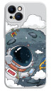 INCOVER iPhone 14 Plus Fleksibelt Deksel av Plast med Trykk - Astronaut På Månen / Hvit