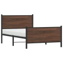  Sengeramme i metall med hode- og fotgavl brun eik 107x203 cm 8721102953668