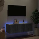vidaXL Vegghengt TV-benk med LED grå sonoma 100x35x31 cm 8721012258846