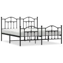 vidaXL Sengeramme i metall med hode- og fotgavl svart 183x213 cm
