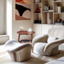 Rundt sidebord med 2 plan