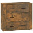 vidaXL Skjenk røkt eik 80x33x70 cm konstruert tre