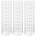 vidaXL Sirkulær gabion høybed 3 stk galvanisert stål Ø30x100 cm