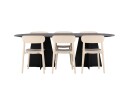 Venture Home Bootcut Spisegruppe 230 cm Oval med 6 Åstol Stoler Sort