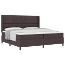  Boxspring seng med madrass mørk brun 200x200 cm stoff