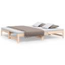 vidaXL Uttrekkbar dagseng 2x(75x190) cm heltre furu