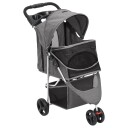 vidaXL Hundevogn sammenleggbar grå 80x46x98 cm oxford-stoff