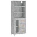 vidaXL Highboard betong grå 69,5x34x180 cm konstruert tre 8720845928568