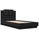  Sengeramme med hodegavl svart 75x190 cm konstruert tre 8721012277113