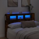  Sengegavl med LED røkt eik 160x18,5x103,5 cm konstruert tre 8721012259393