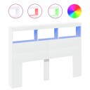  Hodegavl skap med LED hvit 140x17x102 cm 8721012465114