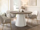 Aurion Spisebord rundt uttrekkbart 120-196 cm - beige, lysebrun