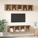  TV benksett 4 pcs artisan eik 37 x 37 x 142.5 cm Konstruert tre