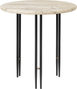 Gubi IOI sofabord Ø50 cm Svart-messing-rippled beige