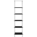 vidaXL Hylle 6 etasjer svart 40x40x160 cm herdet glass