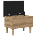 vidaXL Oppbevaringsbenk med pute Artisan eik 62 x 42 x 46 cm