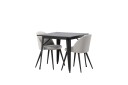 Venture Home Spisegruppe Tudera 80 cm Rektangulær med 2 Longreone Stoler Svart